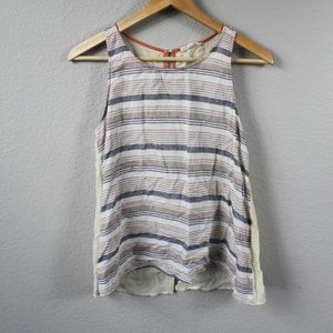 Hem and Thread Faded Striped Split Back Tank